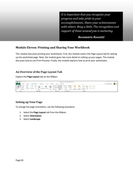 Module Eleven - Printing and Sharing Your Workbook - Course Cloud