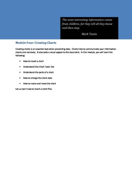Module Four - Creating Charts - Course Cloud