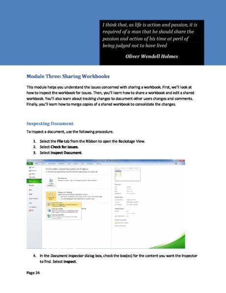Module Three - Sharing Workbooks - Course Cloud