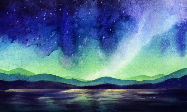 Draw a Fantastic Night Beach in Watercolour