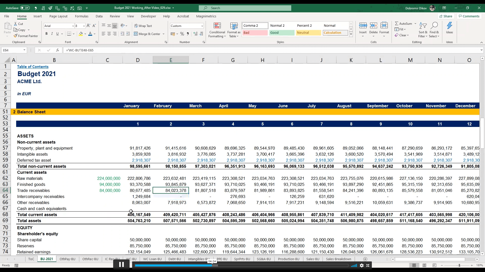 3-Statement Budget Model in Excel - Course Cloud