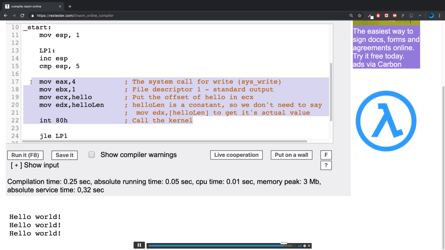 Assembly Programming - Course Cloud