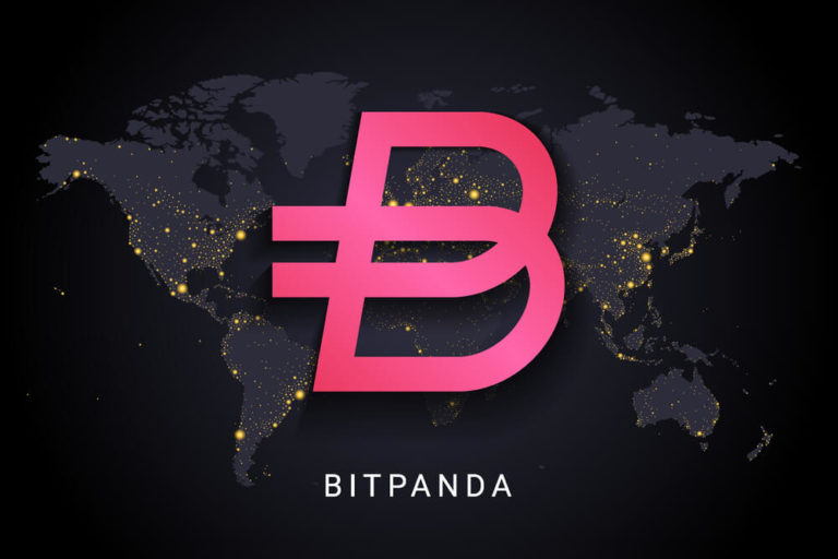 BitPanda logo on a nightlit world map